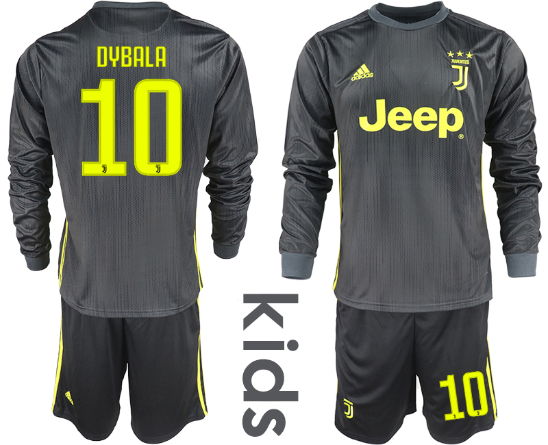 2018_2019 Club Juventus away long sleeves Youth #10 soccer jerseys